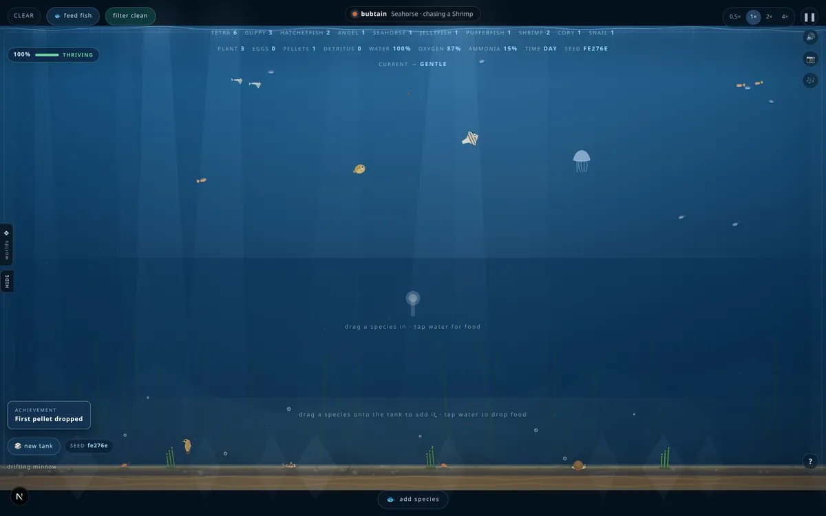 Aquarium — live screenshot