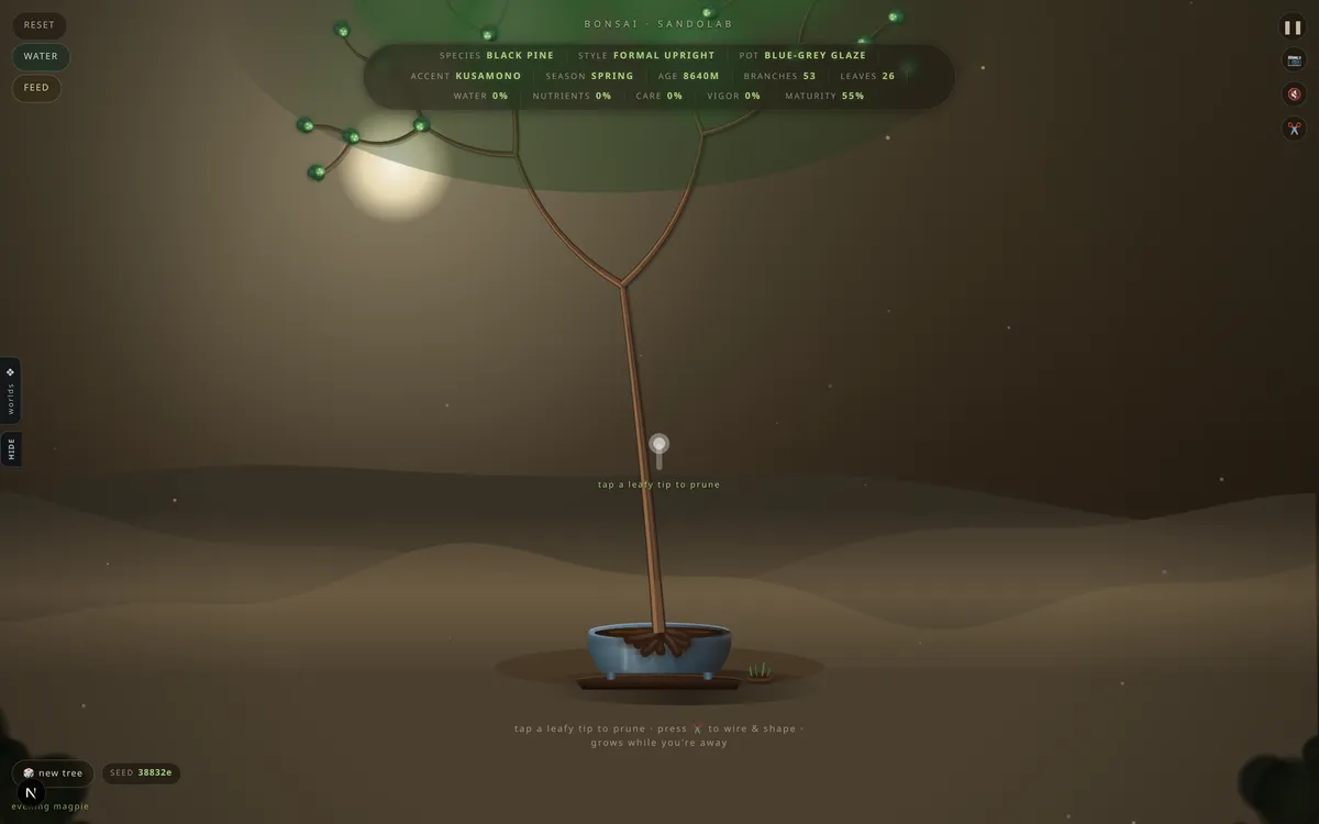 Bonsai — live screenshot