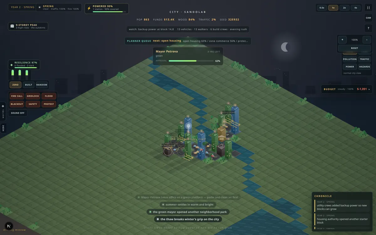 Autonomous City — live screenshot
