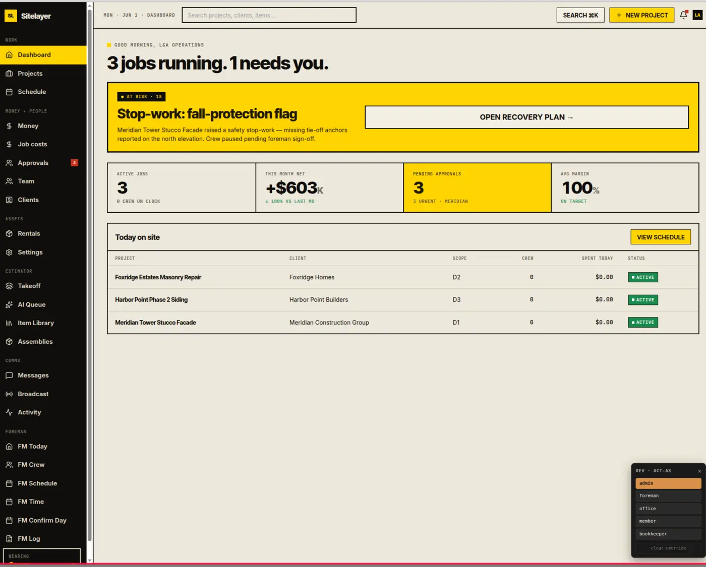 Sitelayer — live screenshot